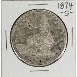 1874-S $1 Trade Silver Dollar Coin