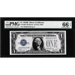 1928B $1 Funnyback Silver Certificate Note Fr.1602 PMG Gem Uncirculated 66EPQ