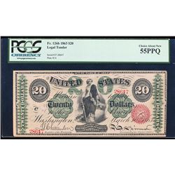 1863 $20 Legal Tender Note Fr.126b PCGS Choice About New 55PPQ