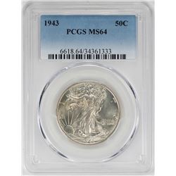 1943 Walking Liberty Half Dollar Coin PCGS MS64