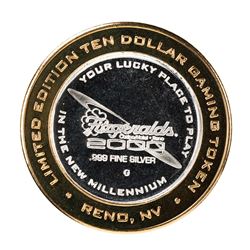 .999 Silver Fitzgerald's Casino & Hotel Reno, NV $20 Limited Edition Gaming Token