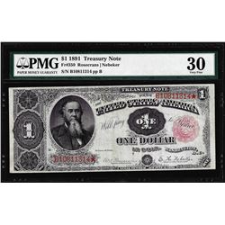 1891 $1 Treasury Note Fr.350 PMG Very Fine 30