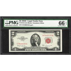 1953C $2 Legal Tender Note Fr.1512 PMG Gem Uncirculated 66EPQ
