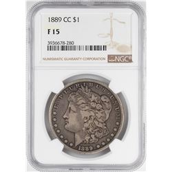 1890-CC $1 Morgan Silver Dollar Coin NGC F15