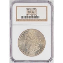 1885 $1 Morgan Silver Dollar Coin NGC MS65