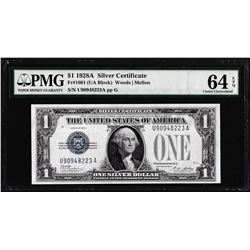 1928A $1 Funnyback Silver Certificate Note Fr.1601 PMG Choice Uncirculated 64EPQ