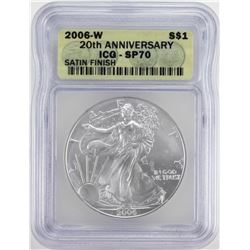 2006-W Burnished $1 American Silver Eagle Coin ICG SP70