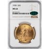Image 1 : 1928 $20 St. Gaudens Double Eagle Gold Coin NGC MS64 CAC