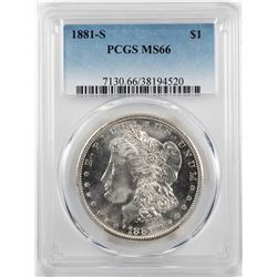 1881-S $1 Morgan Silver Dollar Coin PCGS MS66