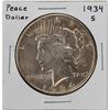 Image 1 : 1934-S $1 Peace Silver  Dollar Coin