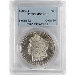 1885-O $1 Morgan Silver Dollar Coin PCGS MS63 PL