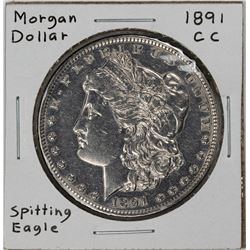 1891-CC $1 Morgan Silver Dollar Coin Spitting Eagle