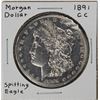 Image 1 : 1891-CC $1 Morgan Silver Dollar Coin Spitting Eagle