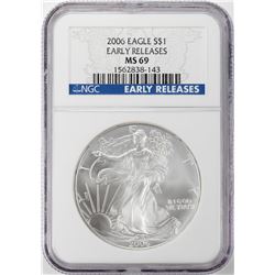 2006 $1 American Silver Eagle Coin NGC MS69 Early Releases