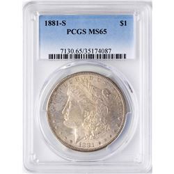1881-S $1 Morgan Silver Dollar Coin PCGS MS65