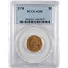Image 1 : 1874 $3 Indian Princess Head Gold Coin PCGS AU50