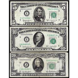 Lot of 1950 $5/$10/$20 Federal Reserve Star Notes