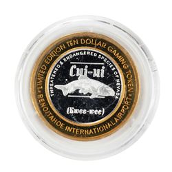 .999 Silver Reno Tahoe International Airport $10 Casino Limited Edition Gaming Token