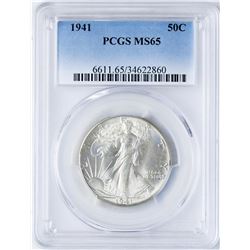1941 Walking Liberty Half Dollar Coin PCGS MS65