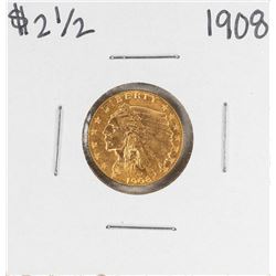1908 $2 1/2 Indian Head Quarter Eagle Gold Coin
