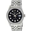 Image 1 : Rolex Mens Stainless Steel Black Diamond 36MM Datejust Wristwatch