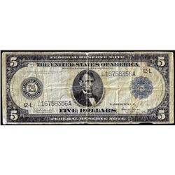 1914 $5 Federal Reserve Note San Francisco