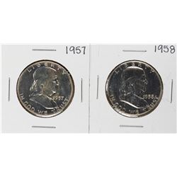 Lot of 1957-1958 Proof Franklin Half Dollar Coins