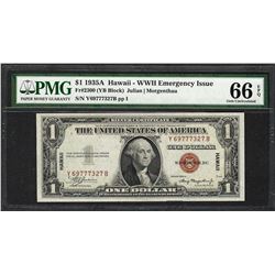 1935A $1 Hawaii Silver Certificate WWII Emergency Note PMG Gem Uncirculated 66EPQ