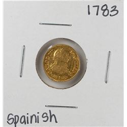 1783 Spanish 1/2 Escudos Gold Coin