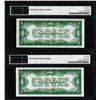 Image 2 : (2) Consecutive 1928B $1 Silver Certificate Notes Fr.1602 PMG Gem Uncirculated 66EPQ