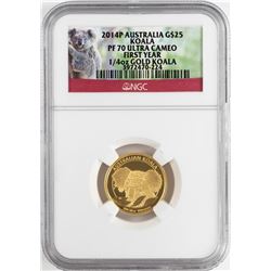 2014-P $25 Australia Koala Gold Coin NGC PF70 Ultra Cameo