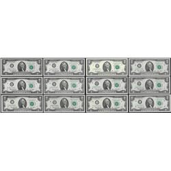 Complete District Set of 1976 $2 Federal Reserve Notes