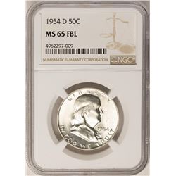 1954-D Franklin Half Dollar Coin NGC MS65FBL