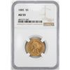 Image 1 : 1885 $5 Liberty Head Half Eagle Gold Coin NGC AU53