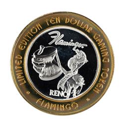 .999 Silver Flamingo Reno Nevada $10 Casino Limited Edition Gaming Token