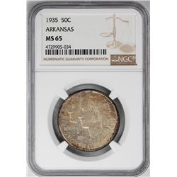 1935 Arkansas Centennial Commemorative Half Dollar Coin NGC MS65