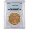 Image 1 : 1861 $20 Liberty Head Double Eagle Gold Coin PCGS AU50