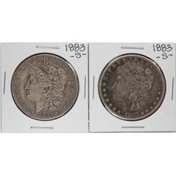 Lot of (2) 1883-S $1 Morgan Silver Dollar Coins