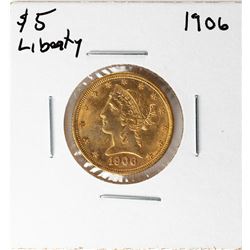 1906 $5 Liberty Head Half Eagle Gold Coin