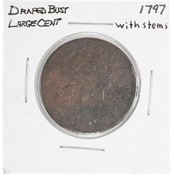 1797 with Stems Draped Busted Large Cent Coin