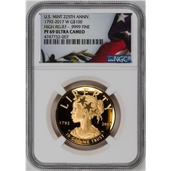 2017 $100 American High Relief Gold Coin NGC PF69 Ultra Cameo