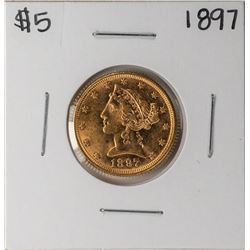 1897 $5 Liberty Head Half Eagle Gold Coin