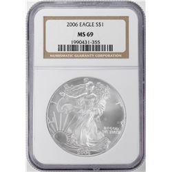 2006 $1 American Silver Eagle Coin NGC MS69
