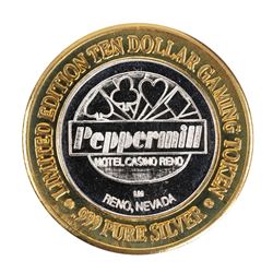 .999 Fine Silver Peppermill Reno, Nevada $10 Limited Edition Gaming Token