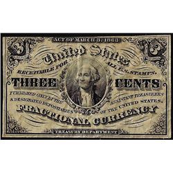 March 3, 1863 3 Cents 3rd Issue Fractional Currency Note