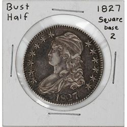 1827 Square Base 2 Capped Bust Half Dollar Coin