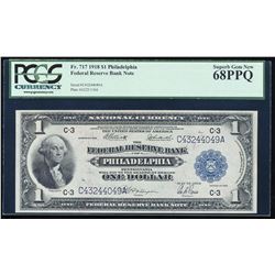 1918 $1 Federal Reserve Bank Note Fr.717 PCGS Superb Gem New 68PPQ