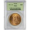 Image 1 : 1911-D $20 St. Gaudens Double Eagle Gold Coin PCGS MS63 OGH