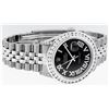 Image 3 : Rolex Mens Stainless Steel Black Roman Diamond Datejust Wristwatch