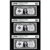 Image 1 : (3) Consecutive 1928B $1 Silver Certificate Notes Fr.1602 PMG Gem Uncirculated 65EPQ